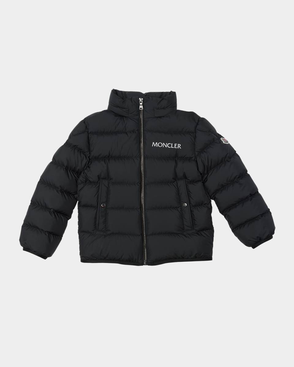 Boy's Bajan Airsoft Hooded Zip-Front Down Jacket, Size 8-10